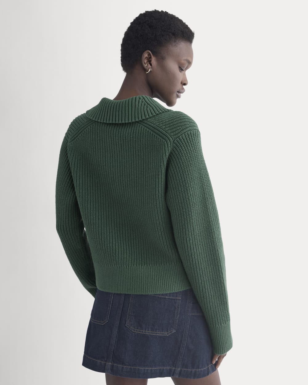 Shrunken Cardigan in Everyday Cotton | Hunter Green