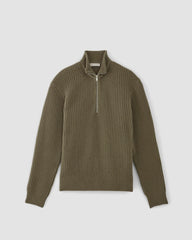 The Felted Merino Half-Zip Sweater | Kalamata