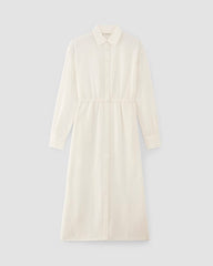 The Mini Jacquard Stripe Shirt Dress | Bone