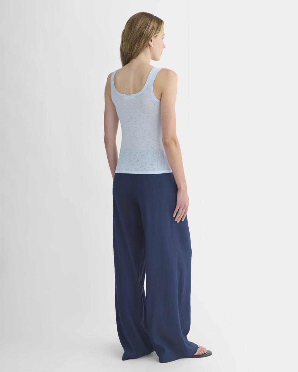 Lace-Trimmed Tank in Fine Linen | Skywriting