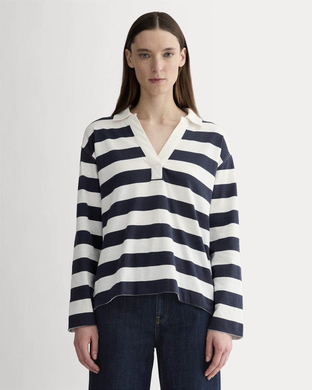 The Mariner Rugby Top | Navy / Bone