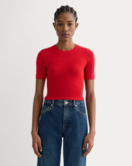 The Sweater Tee in Ultrasoft Merino | Classic Red