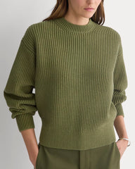 Cropped Ribbed Crew in Everyday Cotton | Mayfly