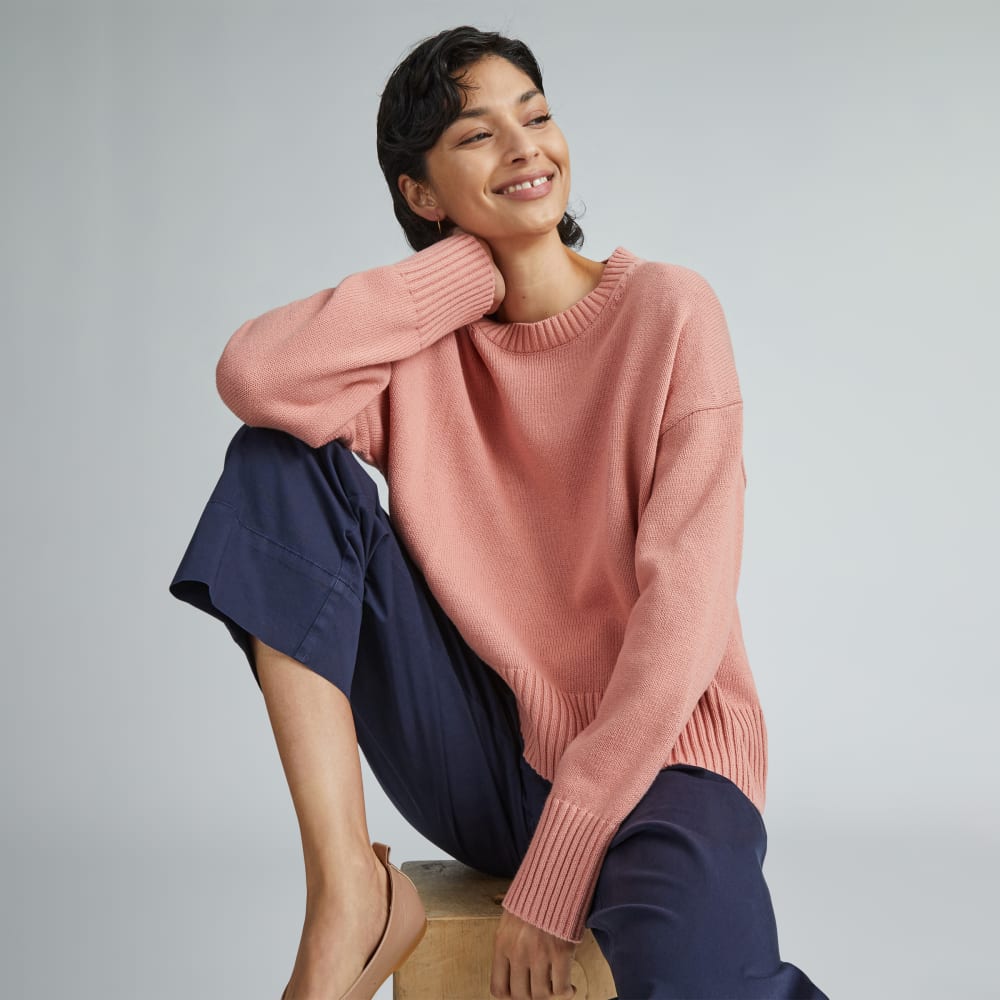 The Boxy Sweater in Everyday Cotton | Rose Violet