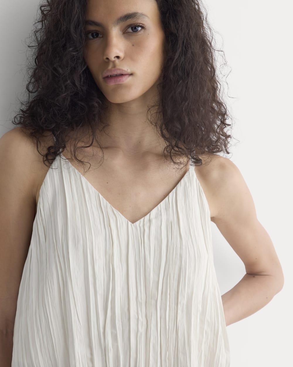 Crinkle Trapeze Tank | Birch
