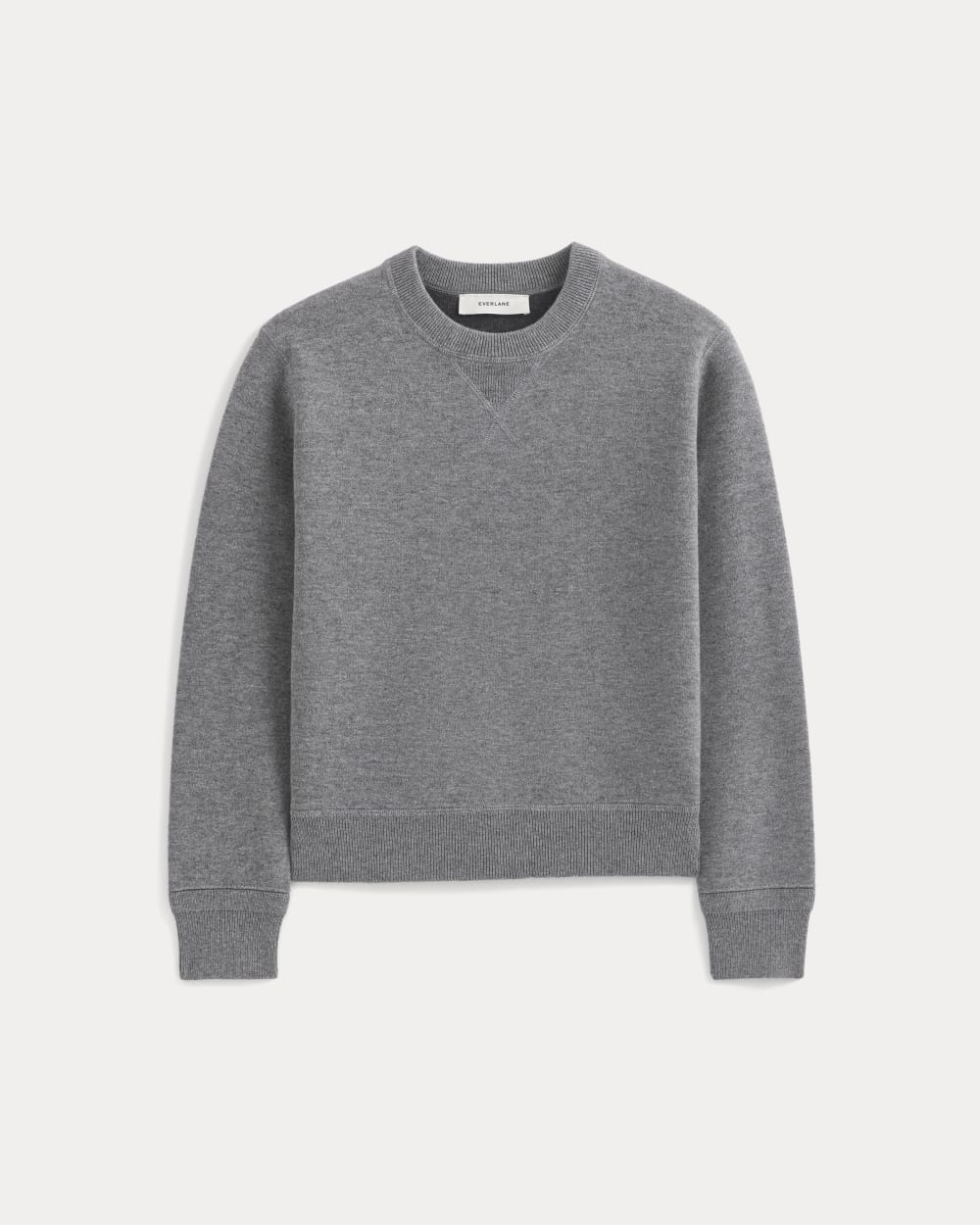 Double Knit Crew in Cotton Merino | Mid Grey/Graphite