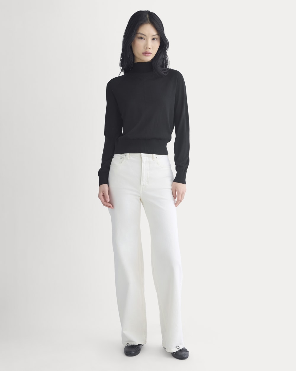 Mockneck Sweater In Ultrafine Merino | Black