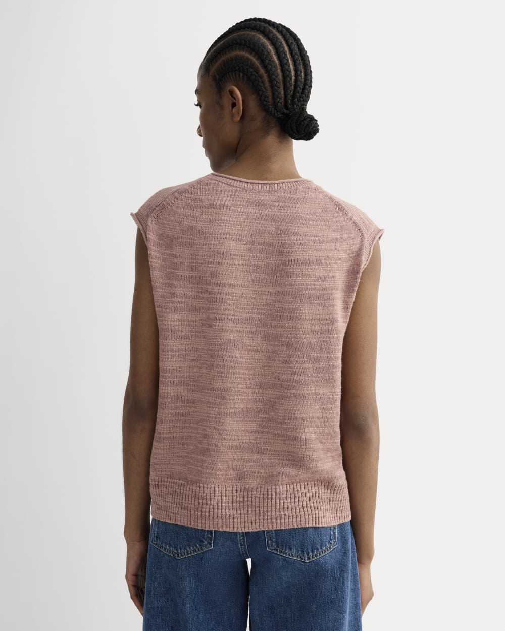 The Muscle Sweater in Cotton Linen | Rose Dusk