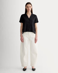 The Notch Shirt in Linen | Black