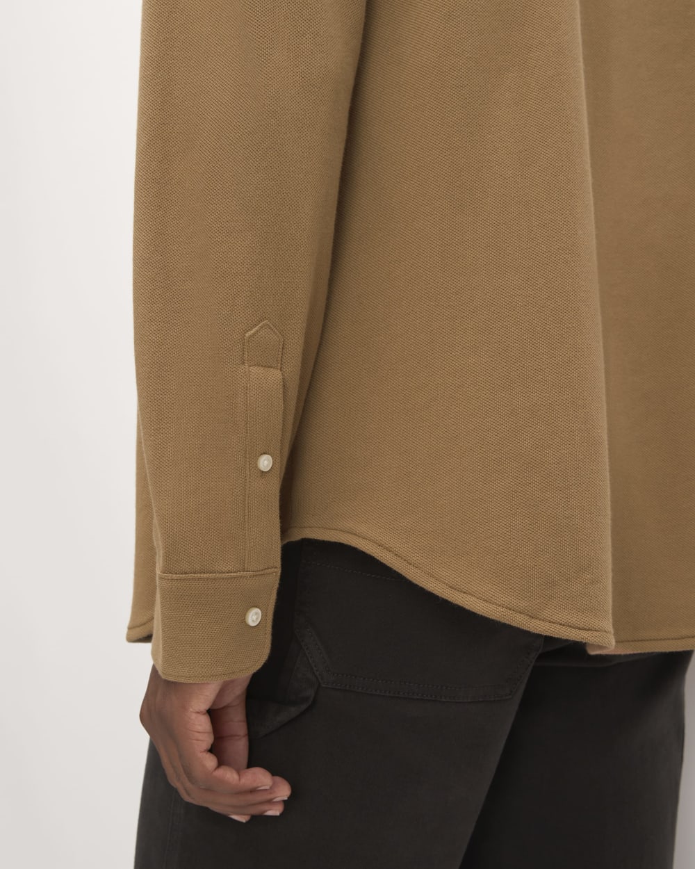The Long-Sleeve Pique Shirt | Toasted Coconut