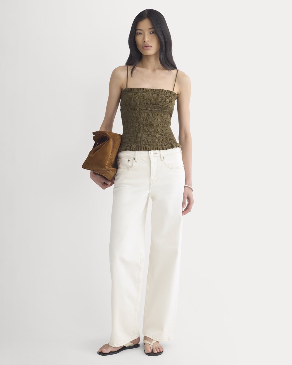 Gauze Smocked Cami | Beech
