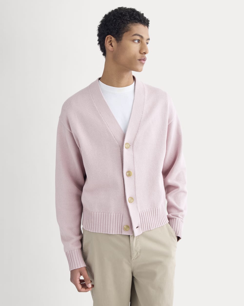 Cropped Cardigan in Everyday Cotton | Burnished Lilac