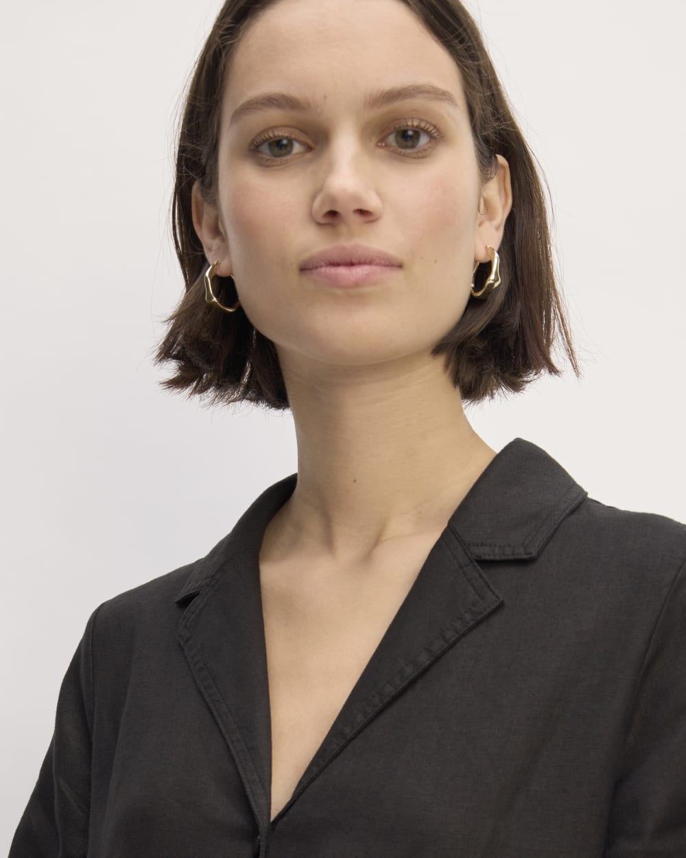 The Shirtdress in Linen | Black