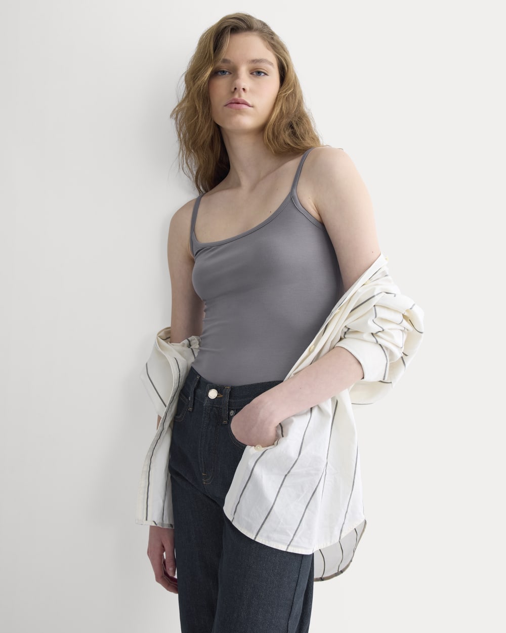 Scoopneck Cami | Charcoal Grey