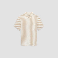 The Classic Short-Sleeve Shirt in Linen | Bone / Caramel
