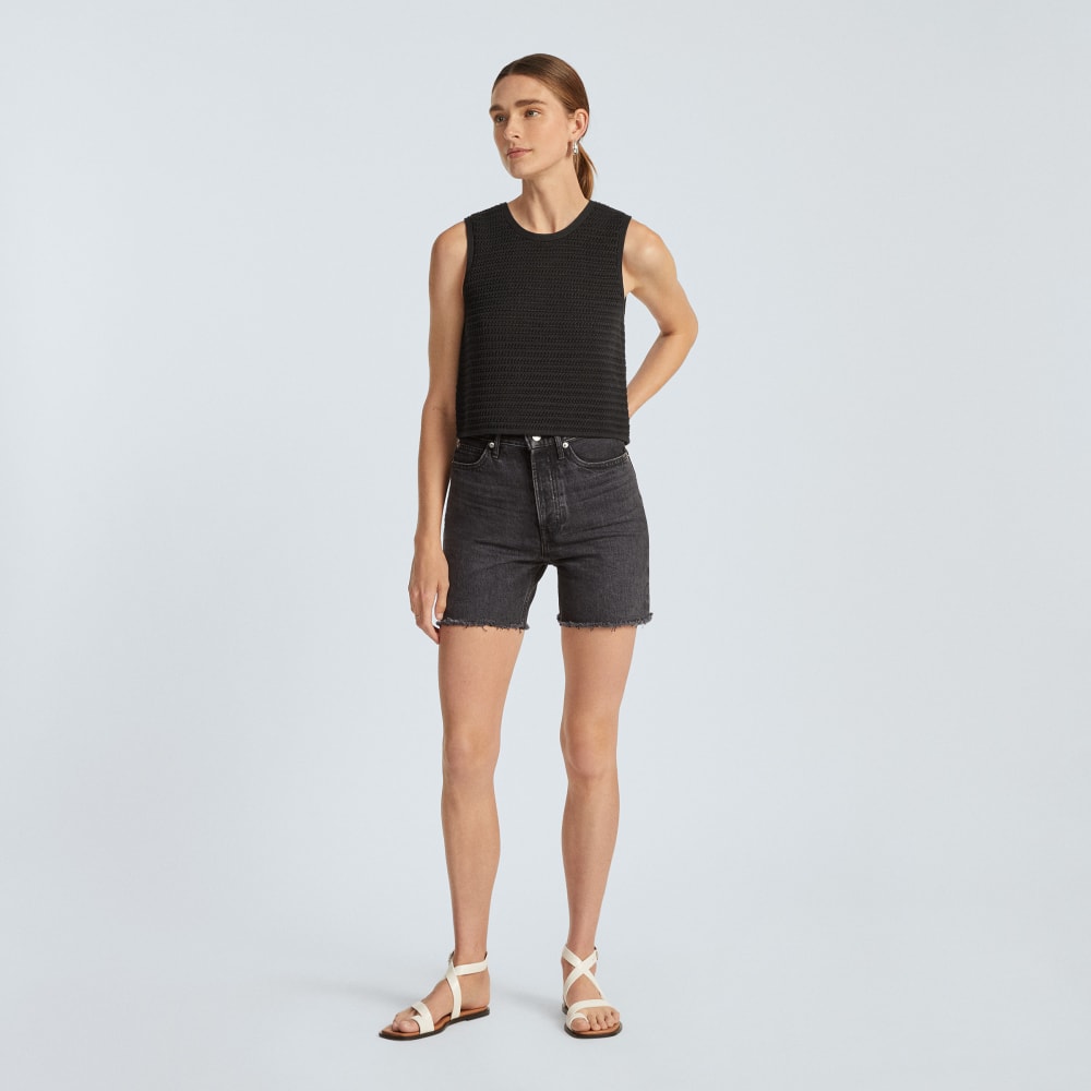 The Crochet Knit Cami | Black
