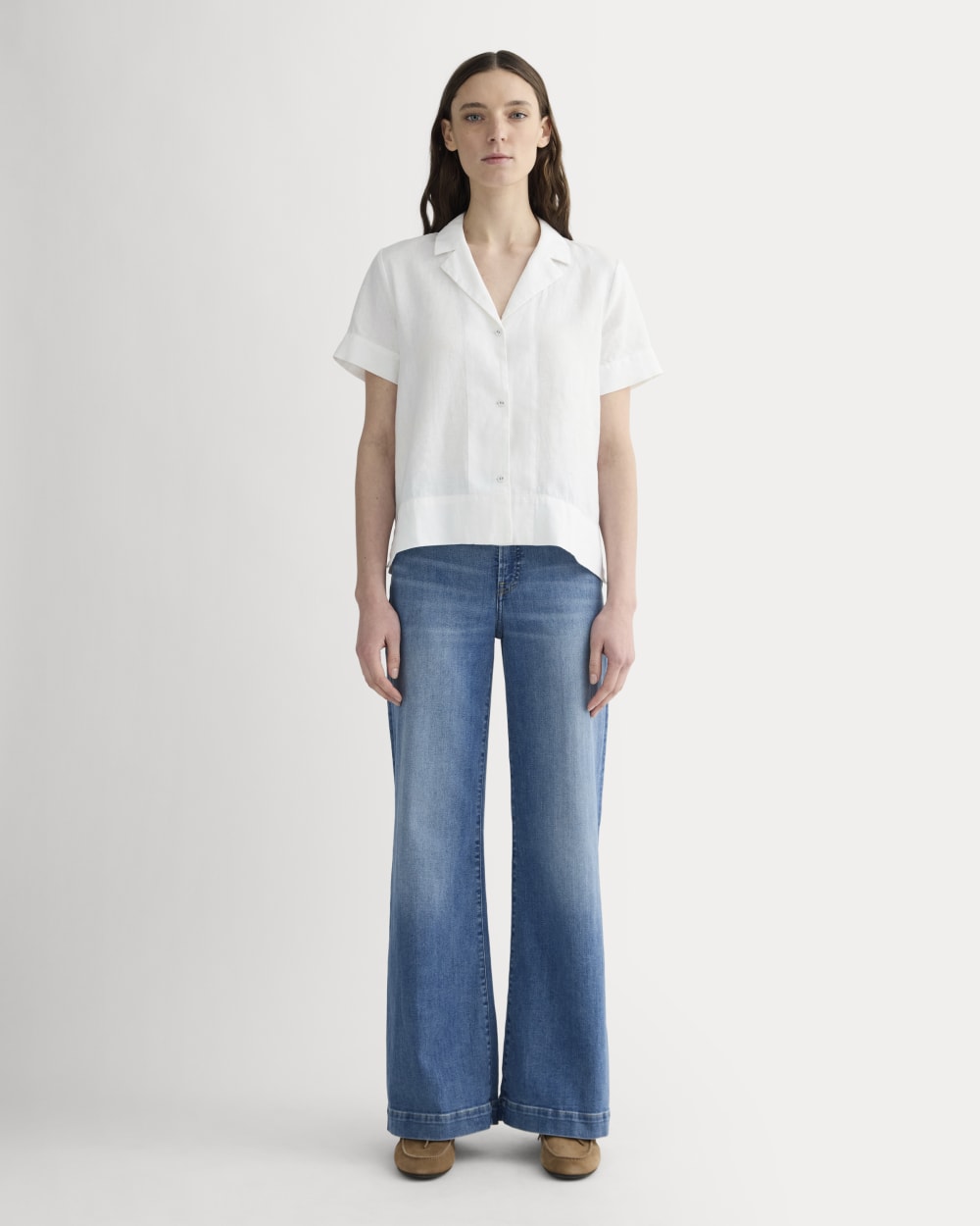 The Notch Shirt in Linen | White