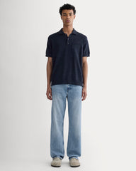 The Cotton Linen Polo | Navy