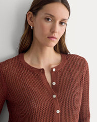 Lace-Knit Cardigan | Henna Red