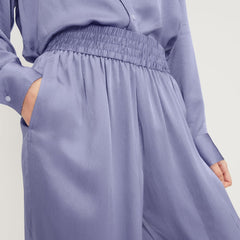 The Satin Pull-On Pant | Cornflower Blue