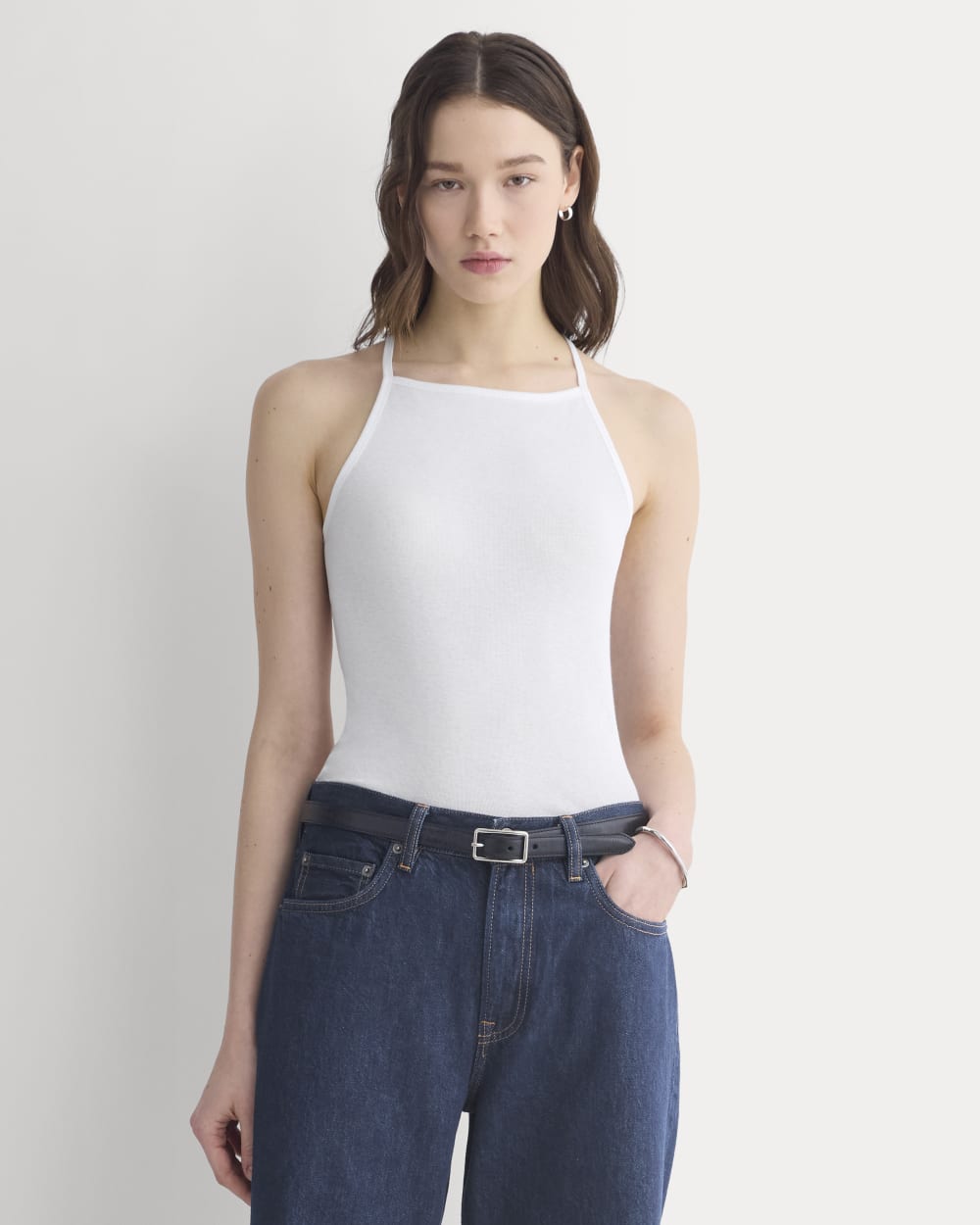 Tissue Narrow Racerback Tank | White