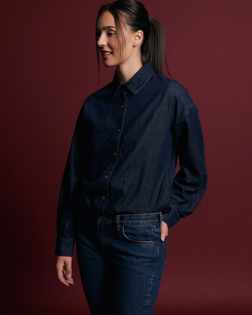 Everlane x Elena Bonvicini Balboa Button-Up Shirt | Deep Bay Indigo