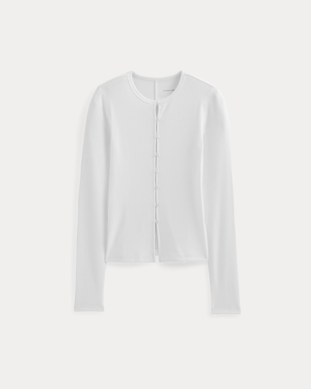 Luxe Rib Button-Up Top | White
