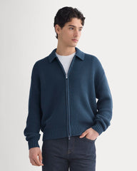 Honeycomb Sweater Jacket | Midnight Navy