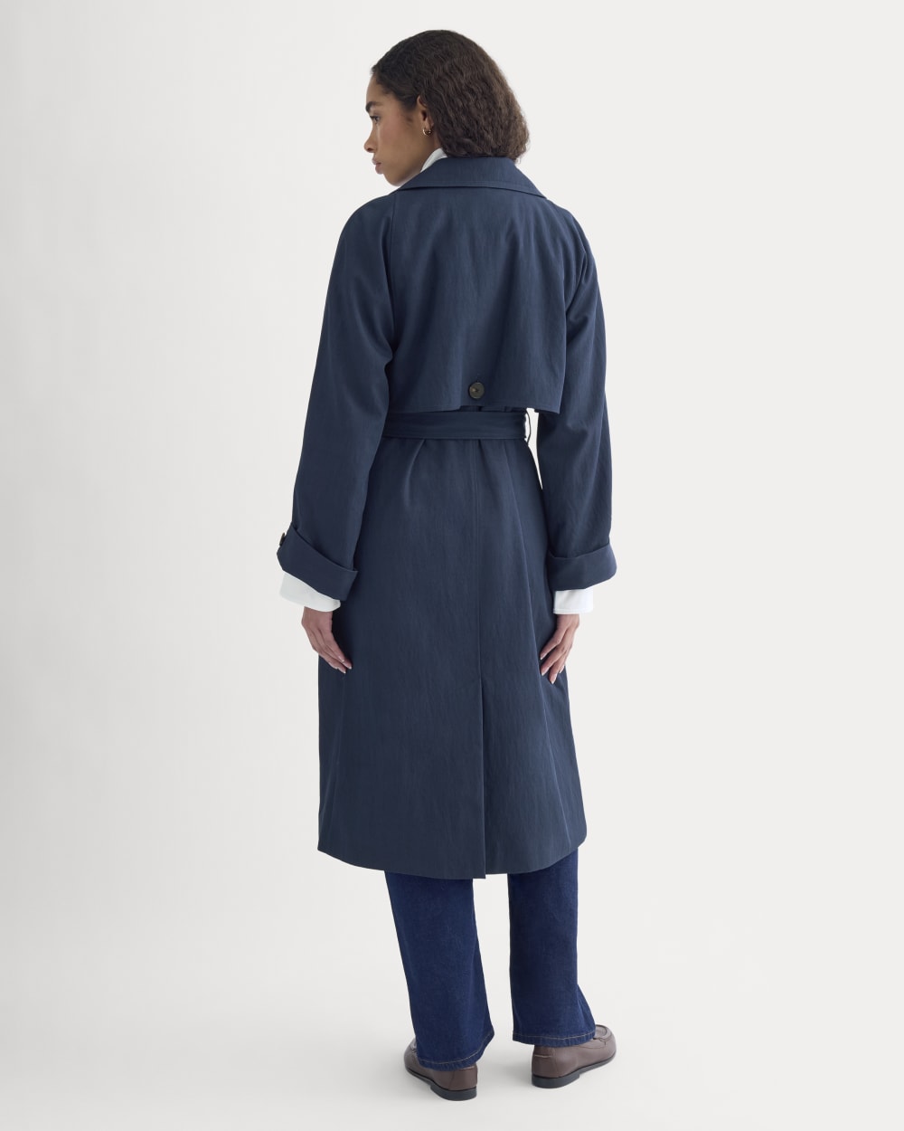 Drapey Twill Trench | Navy