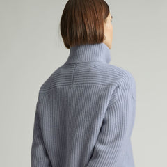 The Half-Zip Sweater in Luxe Merino | Periwinkle / Light Heather Oat