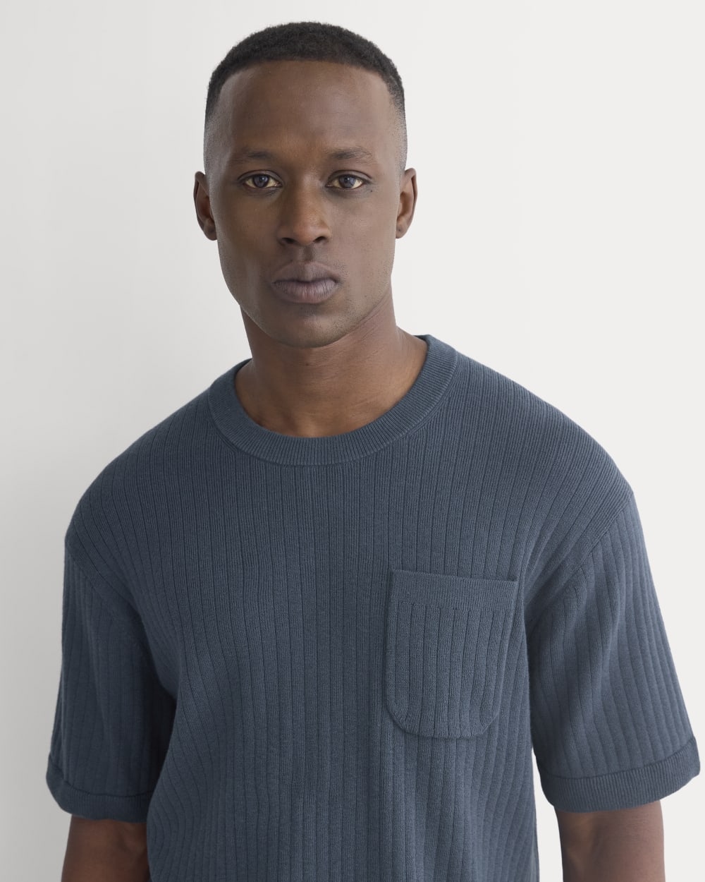 Textured Knit Tee | Midnight Navy