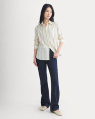 Everyday Shirt in Silky Cotton | Gardenia/Meteorite