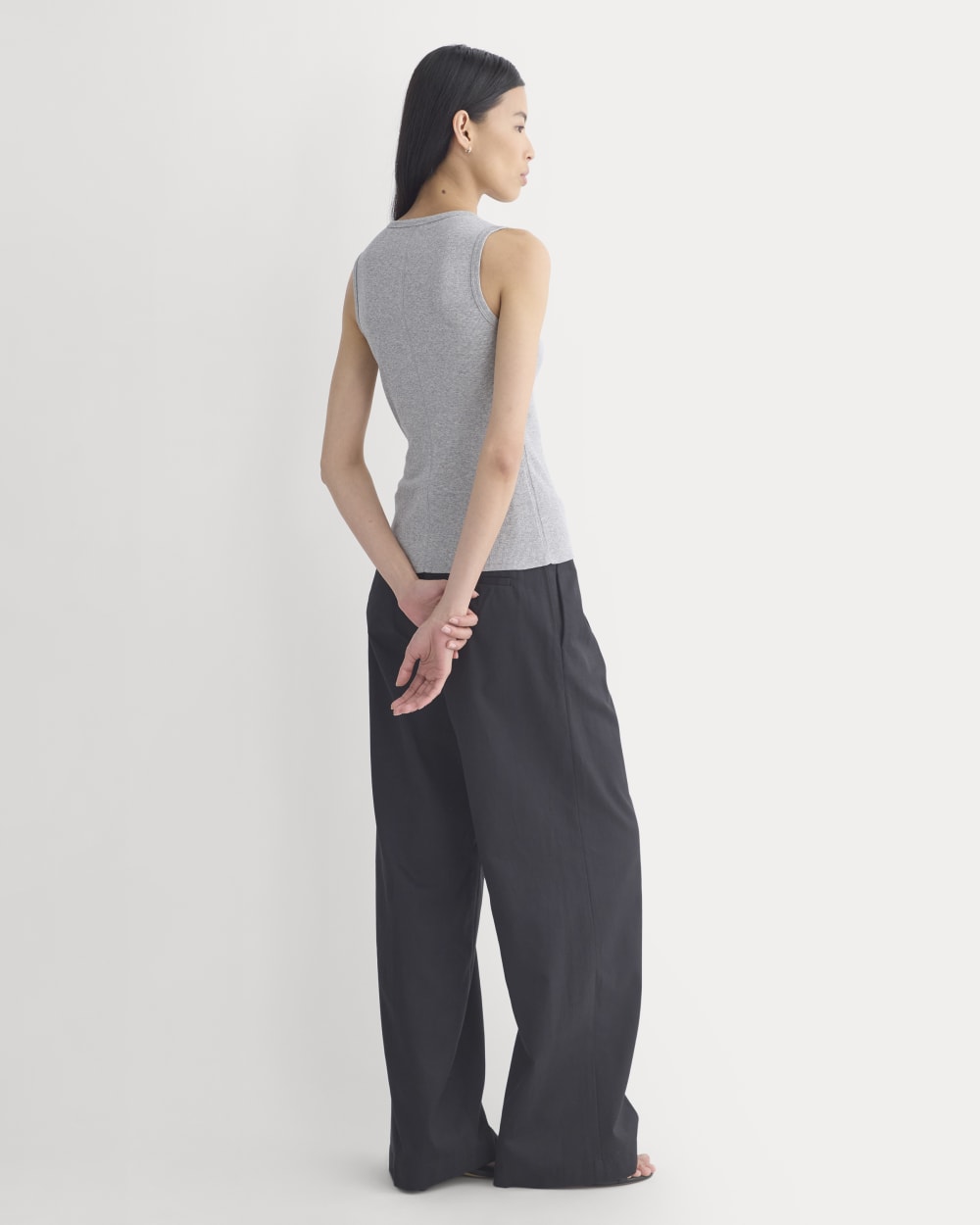 Luxe Rib Side Snap Tank | Heathered Light Grey