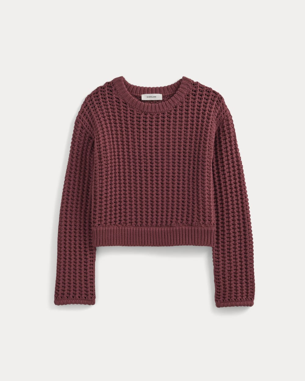 Open-Knit Crew in Elevated Cotton | Henna Red