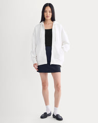 Luxe Fleece Oversized Full-Zip Hoodie | Bone