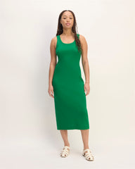 The '90s Rib Dress | Grass Green