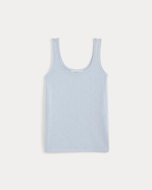 Lace-Trimmed Tank in Fine Linen | Skywriting