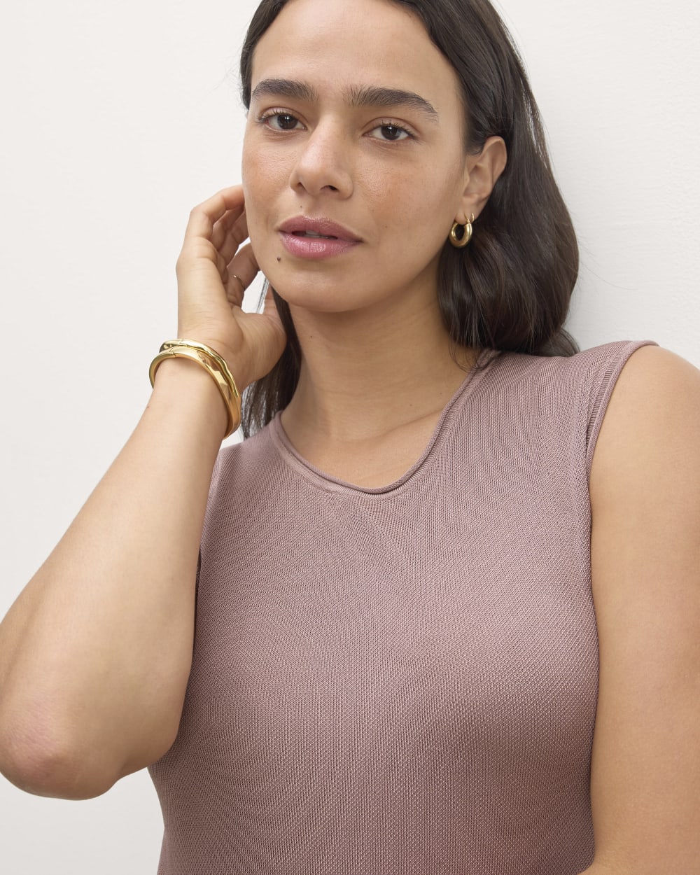 The Knit Pleated Dress | Dusty Rose
