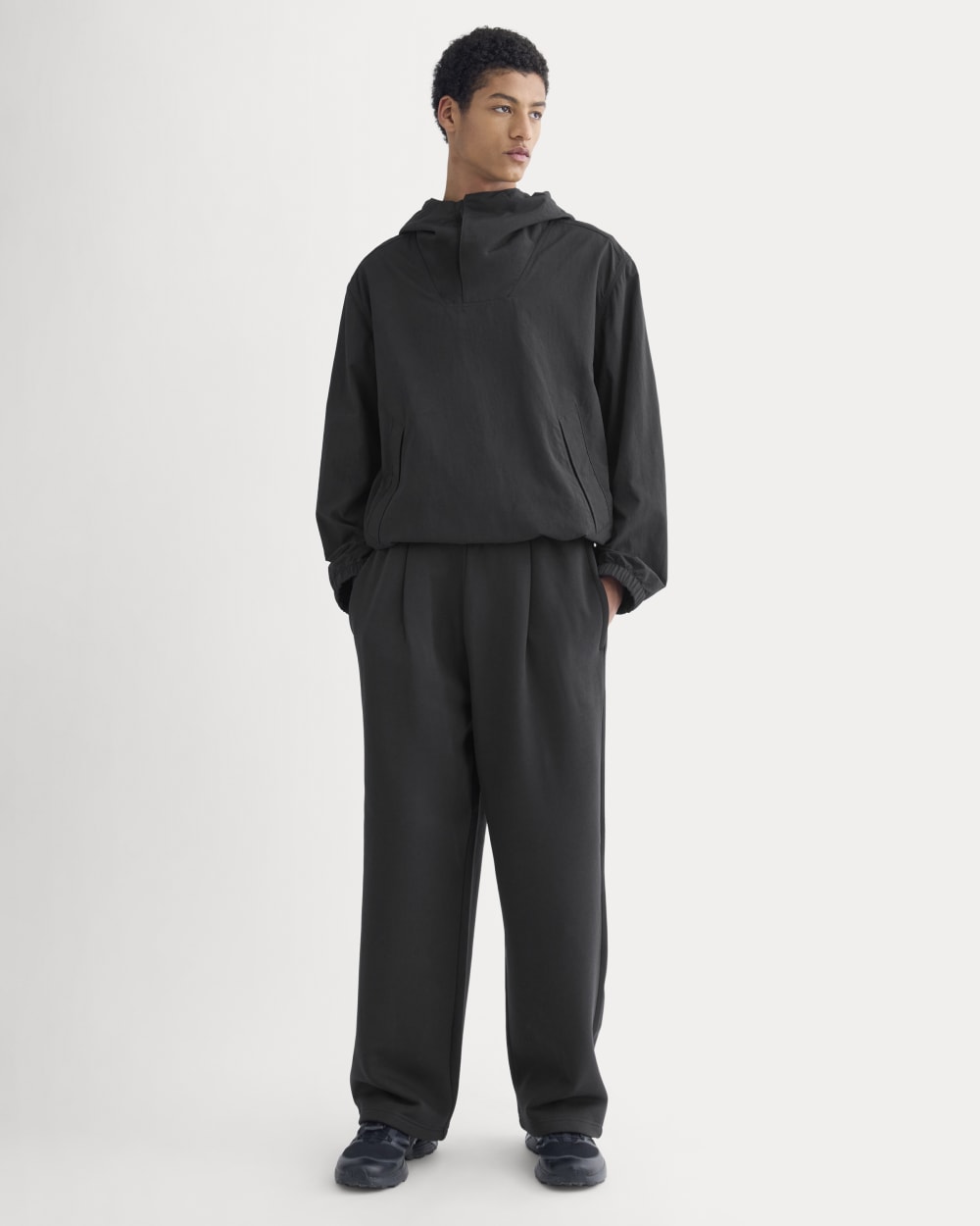 Luxe Fleece Pleated Sweatpant | Black