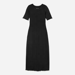 The Open Back Rib Dress | Black