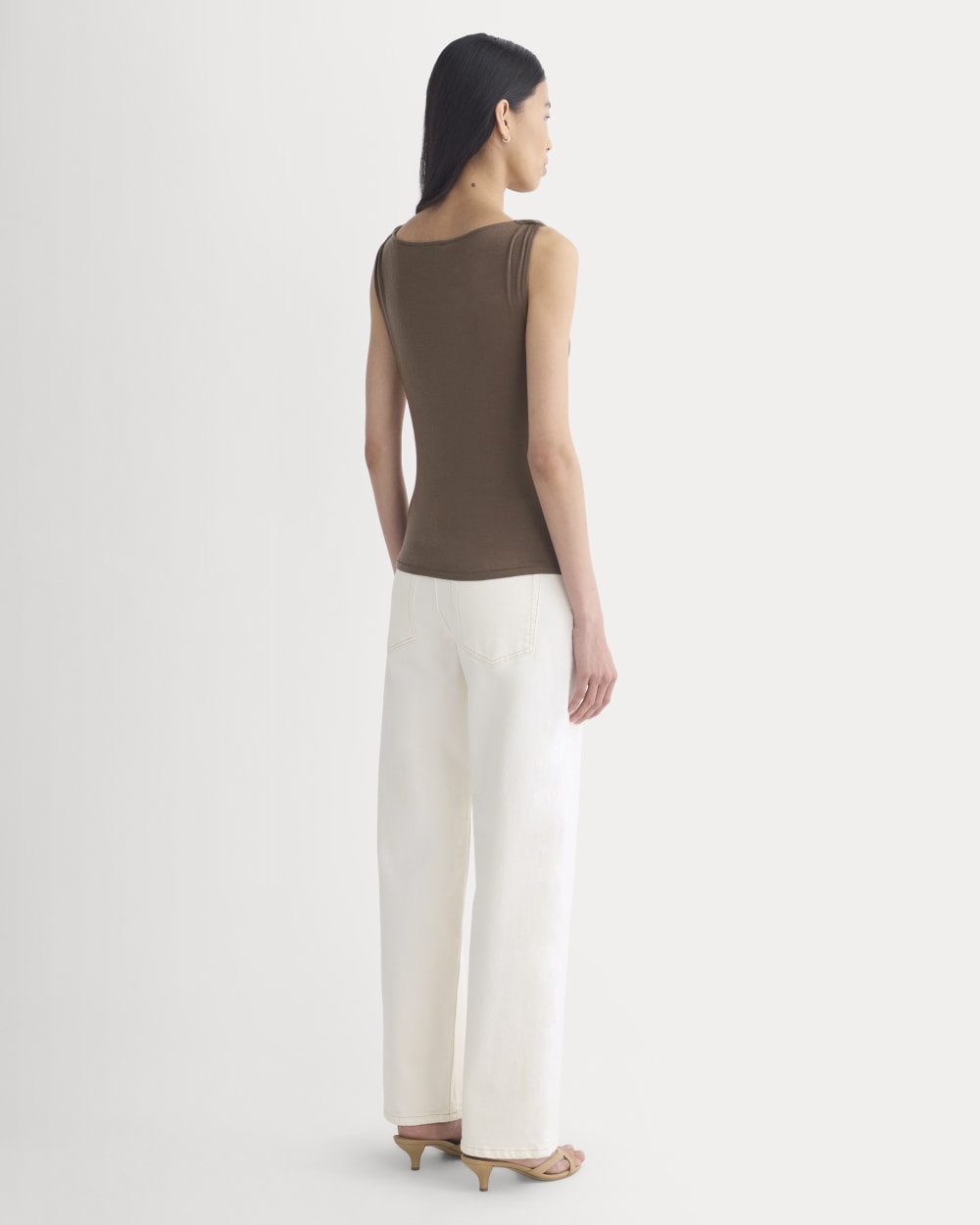 Cowl Neck Twist Tank in Butterluxe | Deep Taupe