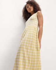 The Knit Pleated Dress | Bone / Parsnip Gingham