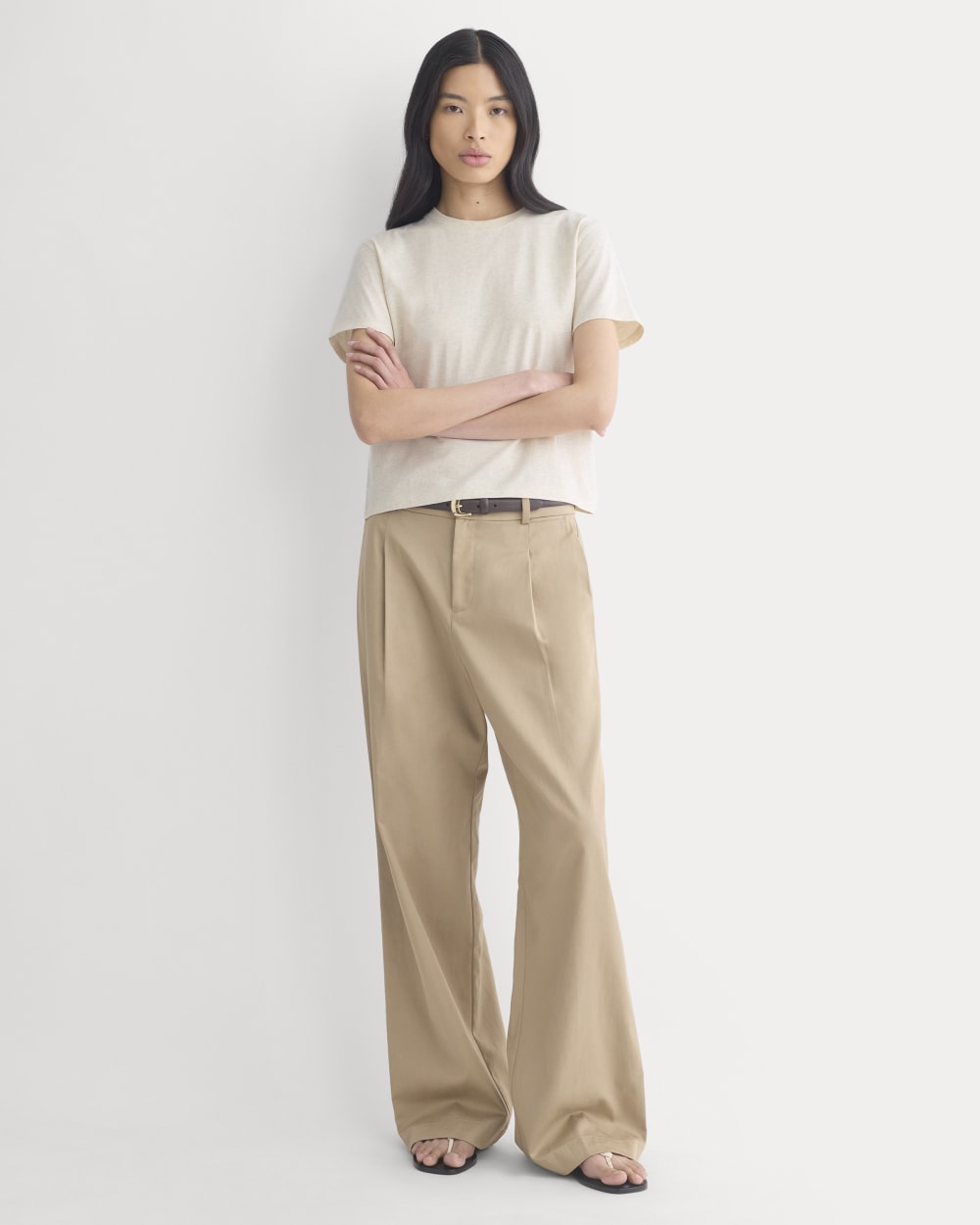 The Box-Cut Tee in Essential Cotton | Heathered Oats | No Pocket