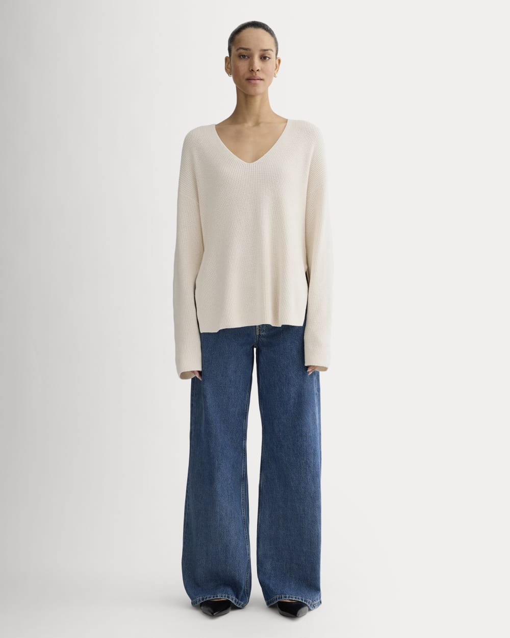 The Slouchy V-Neck in Everyday Cotton | Canvas
