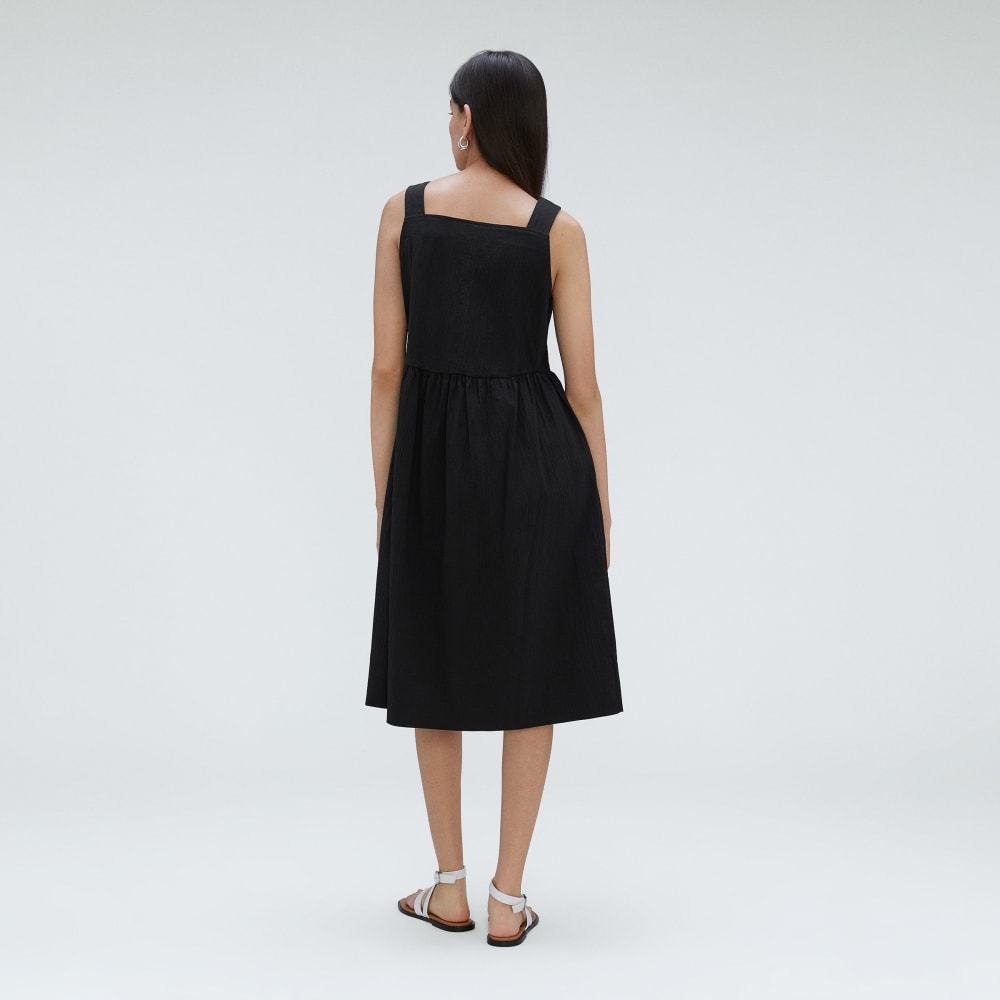 The Seersucker Midi Dress | Black