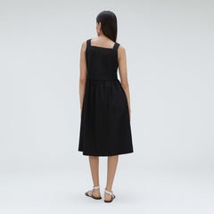 The Seersucker Midi Dress | Black