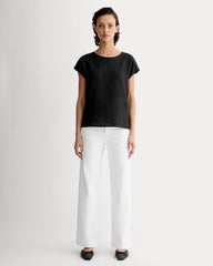 The Muscle Top in Linen | Black