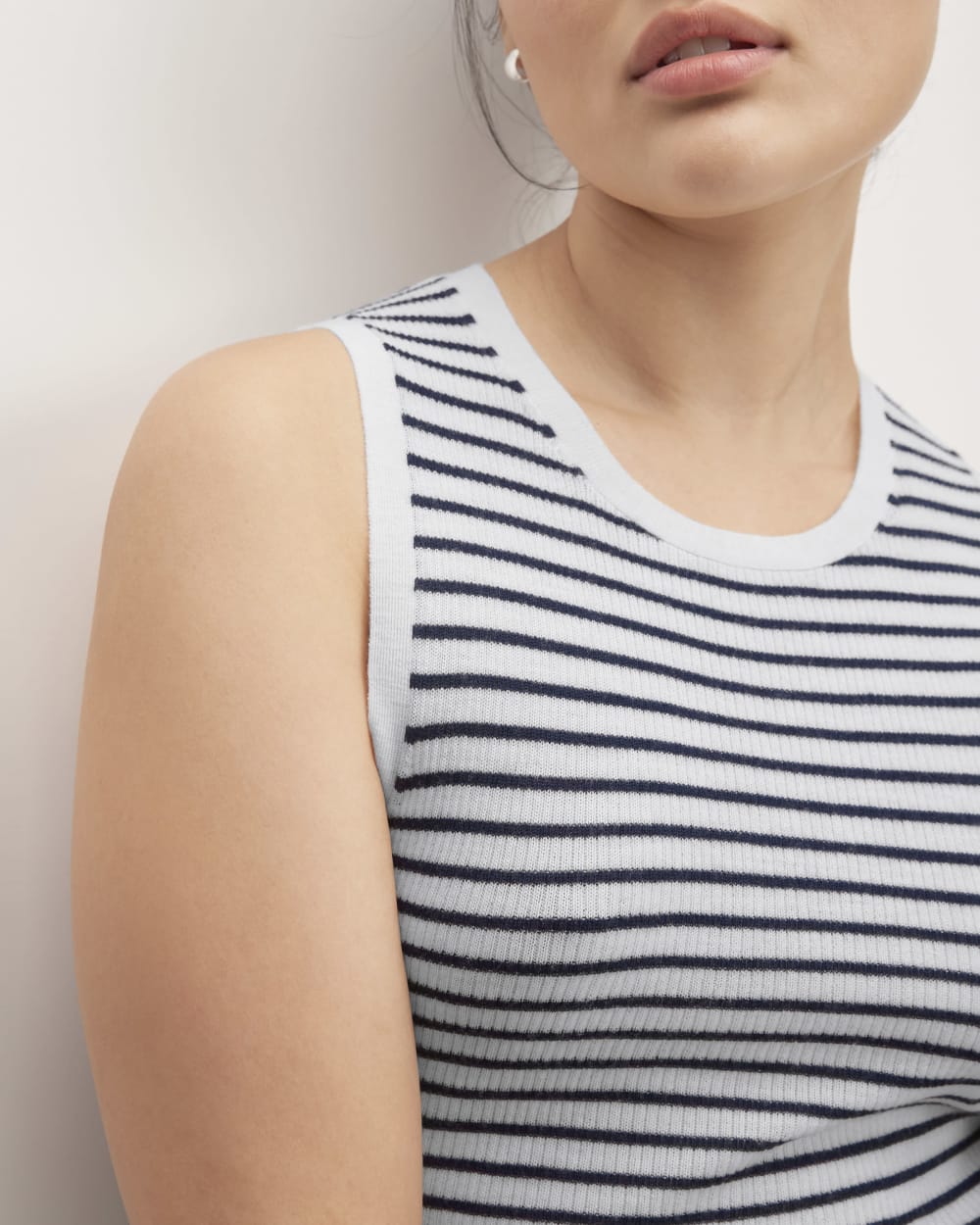 The Tank in Ultrasoft Merino | Bone/Navy