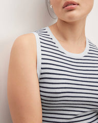 The Tank in Ultrasoft Merino | Bone/Navy