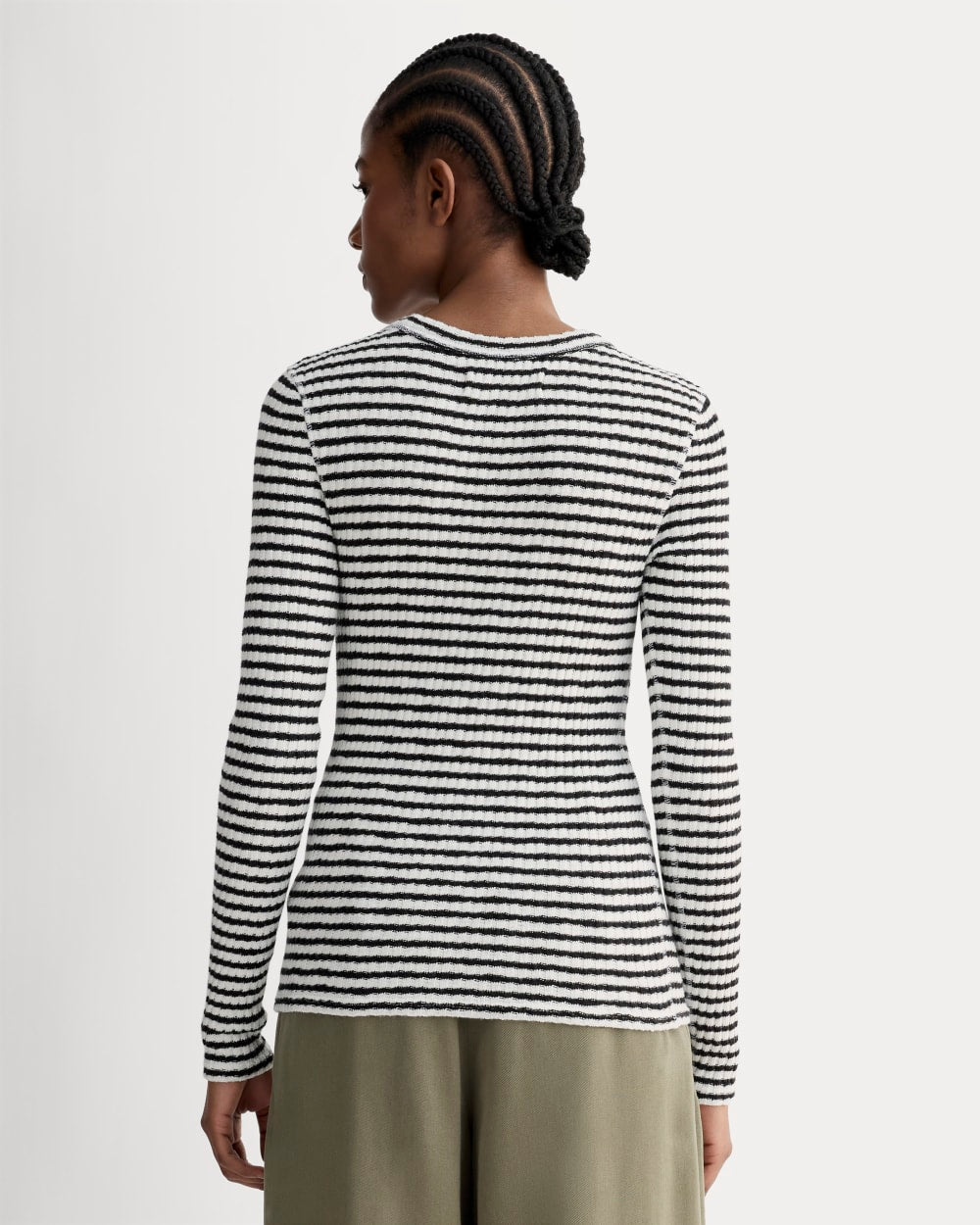 The Cozy Rib Long-Sleeve Tee | Bone / Black